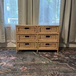 Dariana Rattan Wicker Storage Cabinet 