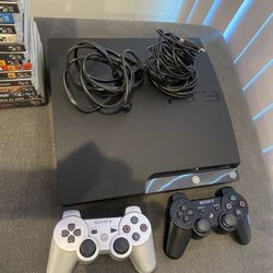 PS3 2 Controllers And Games Power Cord HD Cord *open to Offers Thx*