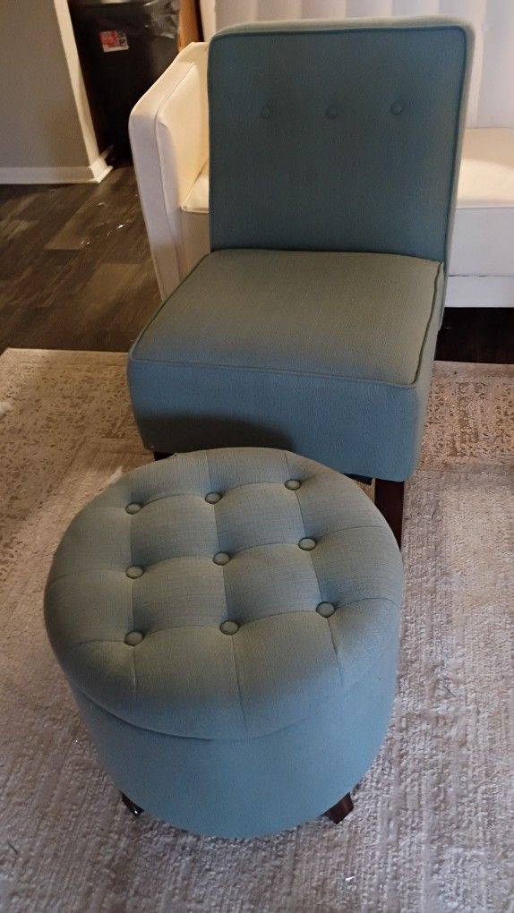 Couch Chair With Matching Storage Ottoman