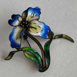 antique enamel brooch