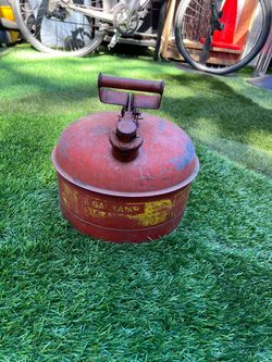 Vintage Eagle Manufacturing Safety Gas Can – Red Metal – USA –