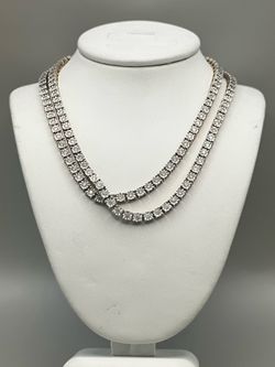 10k L Two Tone Tennis Necklace