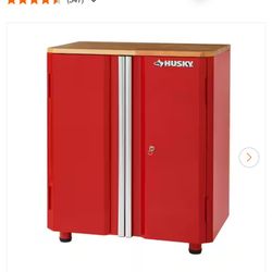 Ready-to-Assemble 24-Gauge Steel 2-Door Garage Base Cabinet in Red (28 in. W x 32.8 in. H x 18.3 in. D)