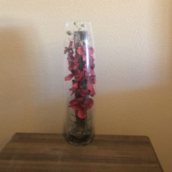 Pier One Red Flowers Vase