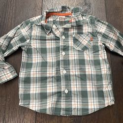 Boys plaid long sleeve button shirt size 18 Months By carters #11