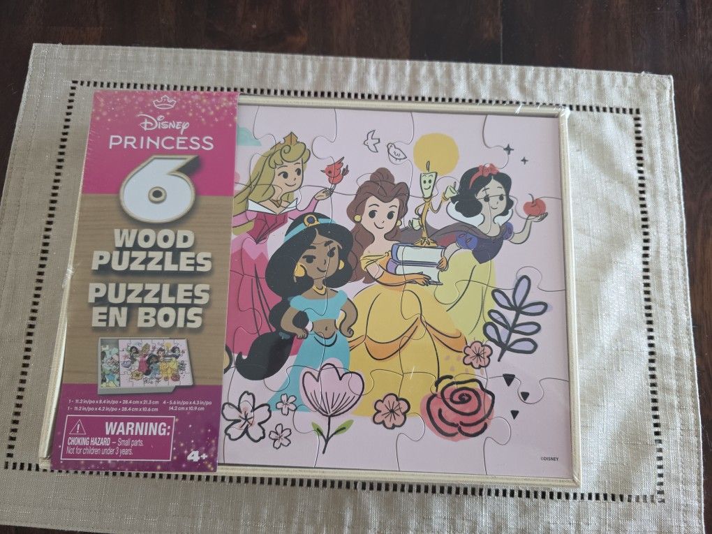 6 Piece Wooden Princess Puzzle