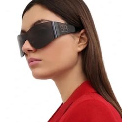 Balenciaga BB0122S Sunglasses Black Cat eye Studded Unisex