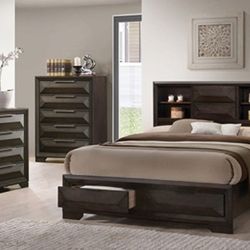 Brand New Espresso 4pc Queen Bedroom Set (Available In Eastern King)