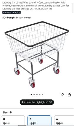 Laundry cart with wheels