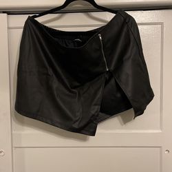 Faux Leather Skort