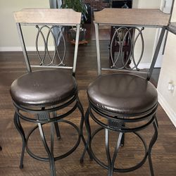 Two Hi Bar Stools Chairs