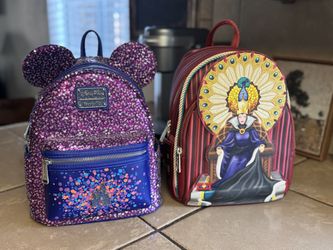Beautiful Loungefly Disneyland Paris 30th Anniversary Castle Sequin Backpack $50 Loungefly Disney Snow White Evil Queen Throne Mini Backpack $40 pick