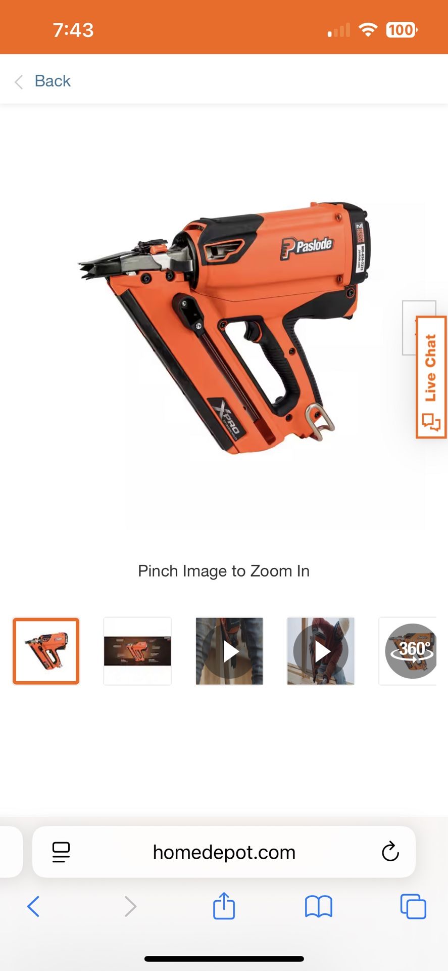 Paslode CF325XP cordless Framing Nailer