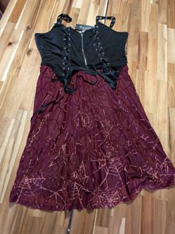 Rgothic Gothic Corset Spiderweb Dress 2XL