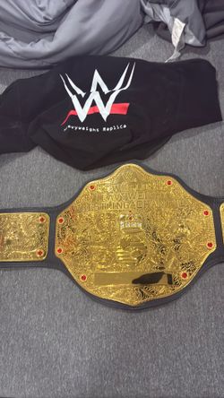 Big gold wrestling championship (signed)