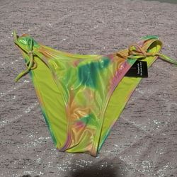 Womens Size Large Multicolored Swimsuit Bikini  Bottoms 