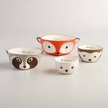 Cost Plus World Market Woodland Critters Measuring Cups NIB