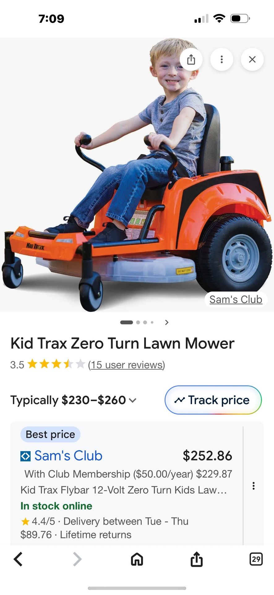 Kid Trax Zero Turn Lawn Mower kids new Buen precio