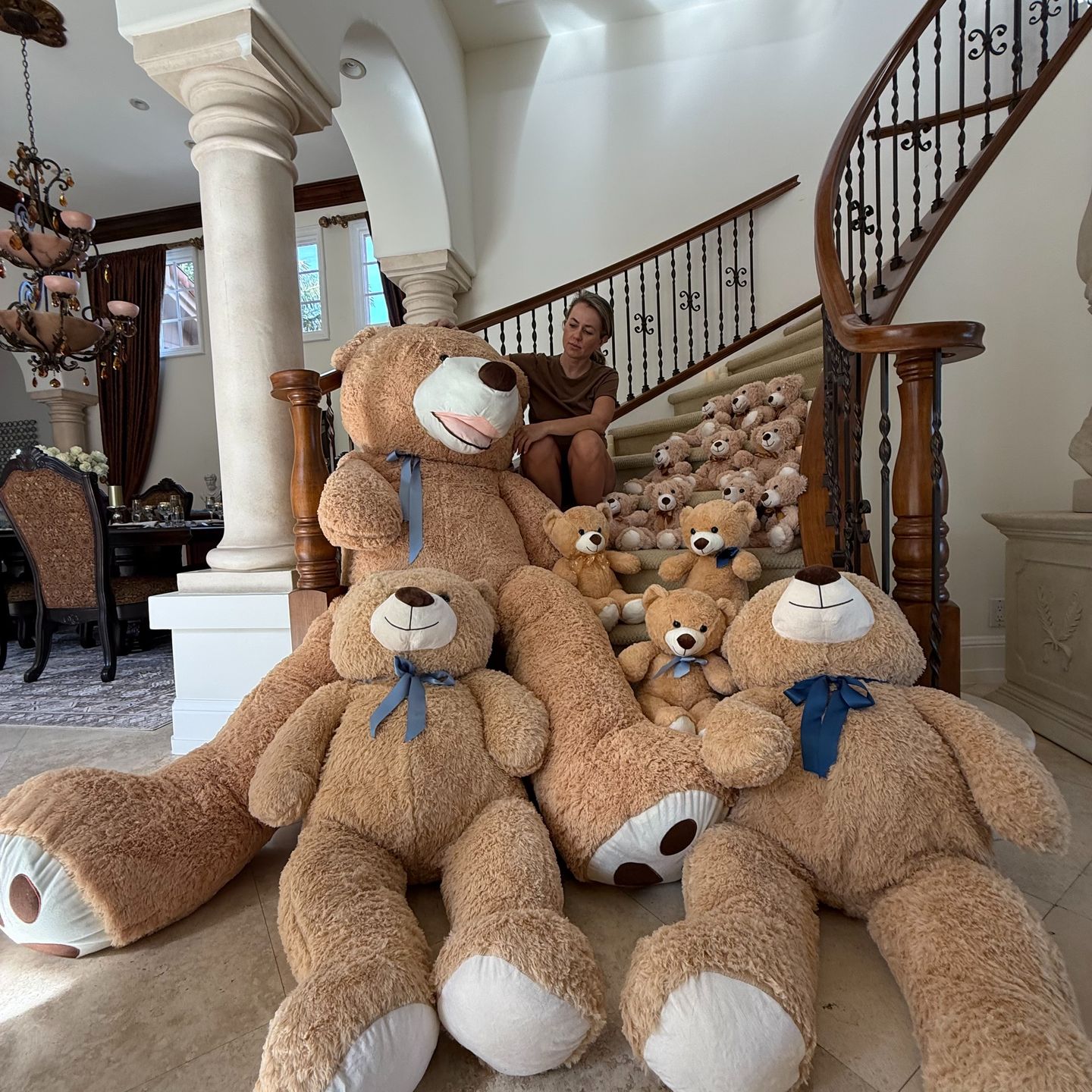 Boy Baby Shower decor for sale, Giant Stuffed Bear, 14 diff sizes bears, LED lights, vases