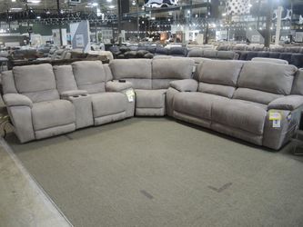 Gray Microfiber Power Reclining Sectional with Console