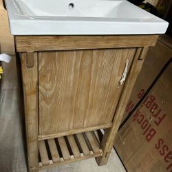 SOLID WOOD 18” BATHROOM VANITY NEW 
