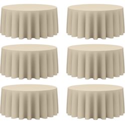 10 Round Tables cloths (132”) & 4 Rectangular Table Cloths (90”x156”)