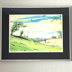 1975 KENNETH STANCIN “Elysian Landscape” Mono-Type Limited Edition Seriograph Acrylic Wall Art