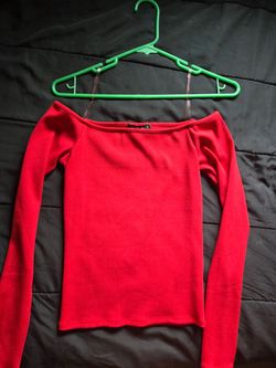 Shoulderless Red Top