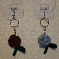  Crochet Rose Keychains