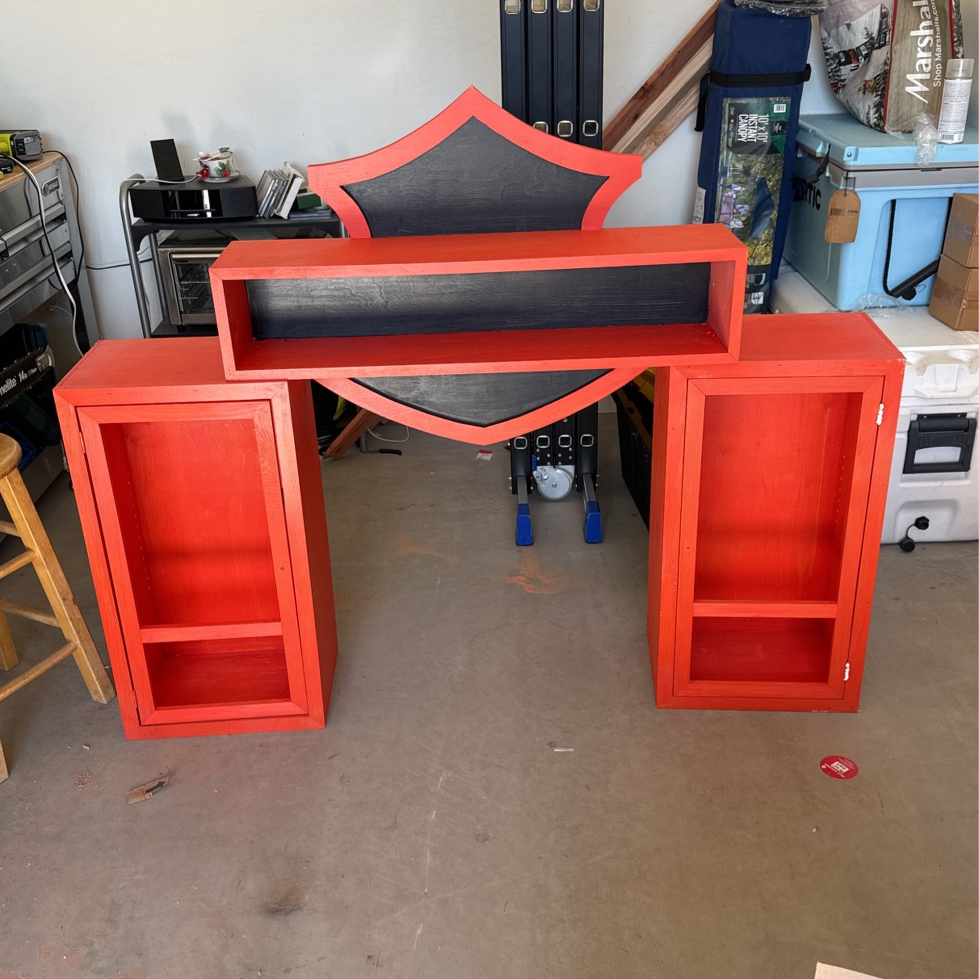 harley shelf and cabinet
