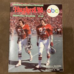 Nebraska Football 1980 Game Program Vs Oklahoma
