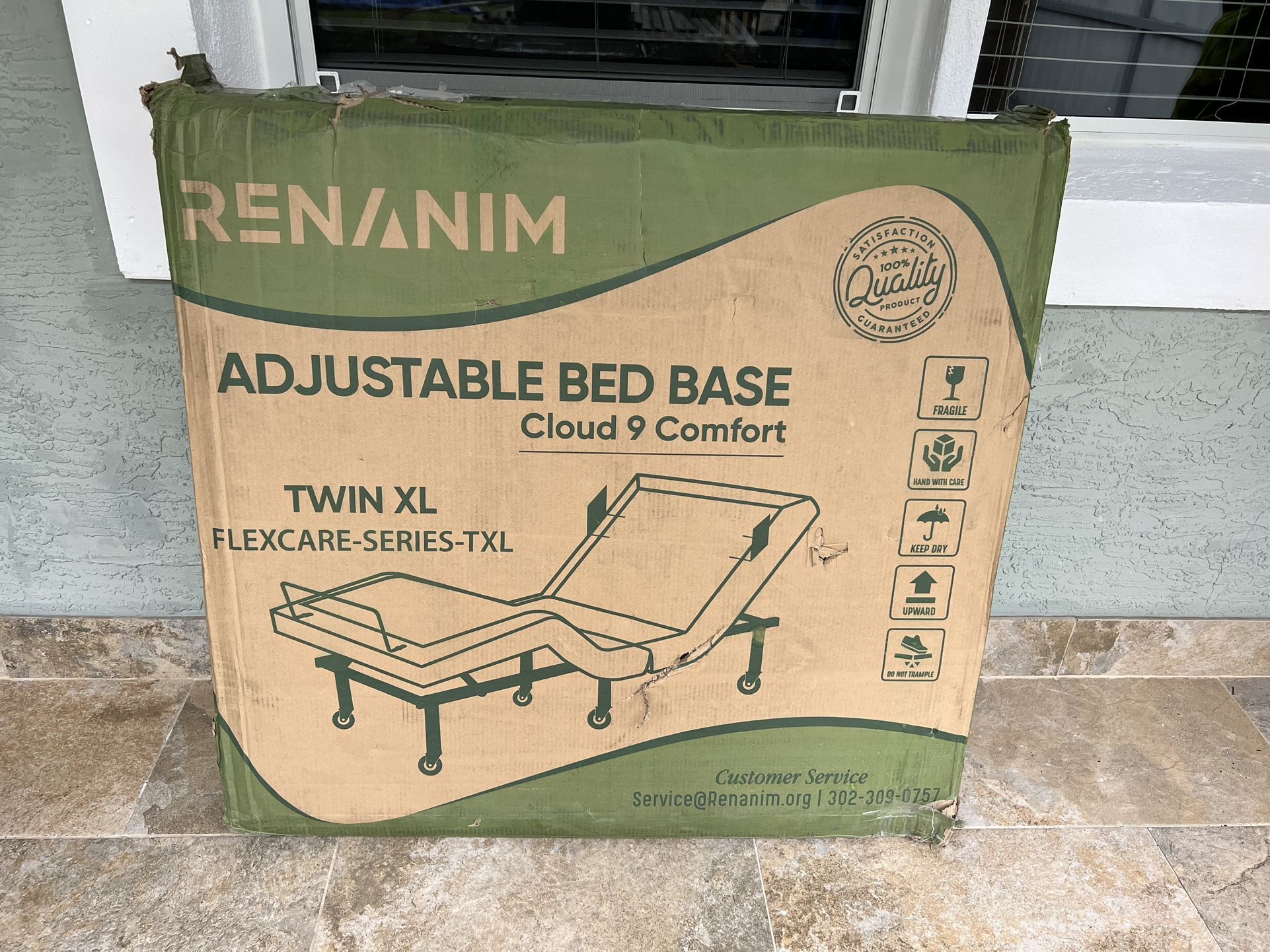 Twin XL Adjustable Bed Frame with Side Rails for Adults - Adjustable Base Only, Wireless Remote, Under-Bed Light, Zero Gravity Electric