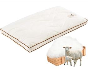 New YOUR MOON Soft Natural Wool Pillow Queen Flat & Thin Wool Pillow Off-White