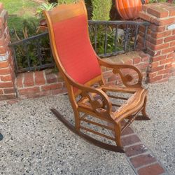 Free Vintage Maple Rocking chair Upholstery Project.   
