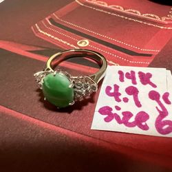 14K Solid Gold Wedding Ring With NATURAL DIAMONDS 💎 STONES 4.9Gr Size 6