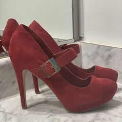 Penny Loves Kenny Suede Platform Heels 