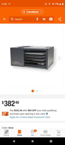 Mr. Heater
50,000 BTU Big Maxx Natural Gas Unit Heater