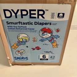 Dyper Size 6 Diapers Box   Brand new in box  Size 6, 42 count 