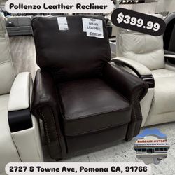 Pollenzo Leather Pushback Recliner