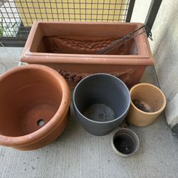 Five Plat Pots And Plant Holders
