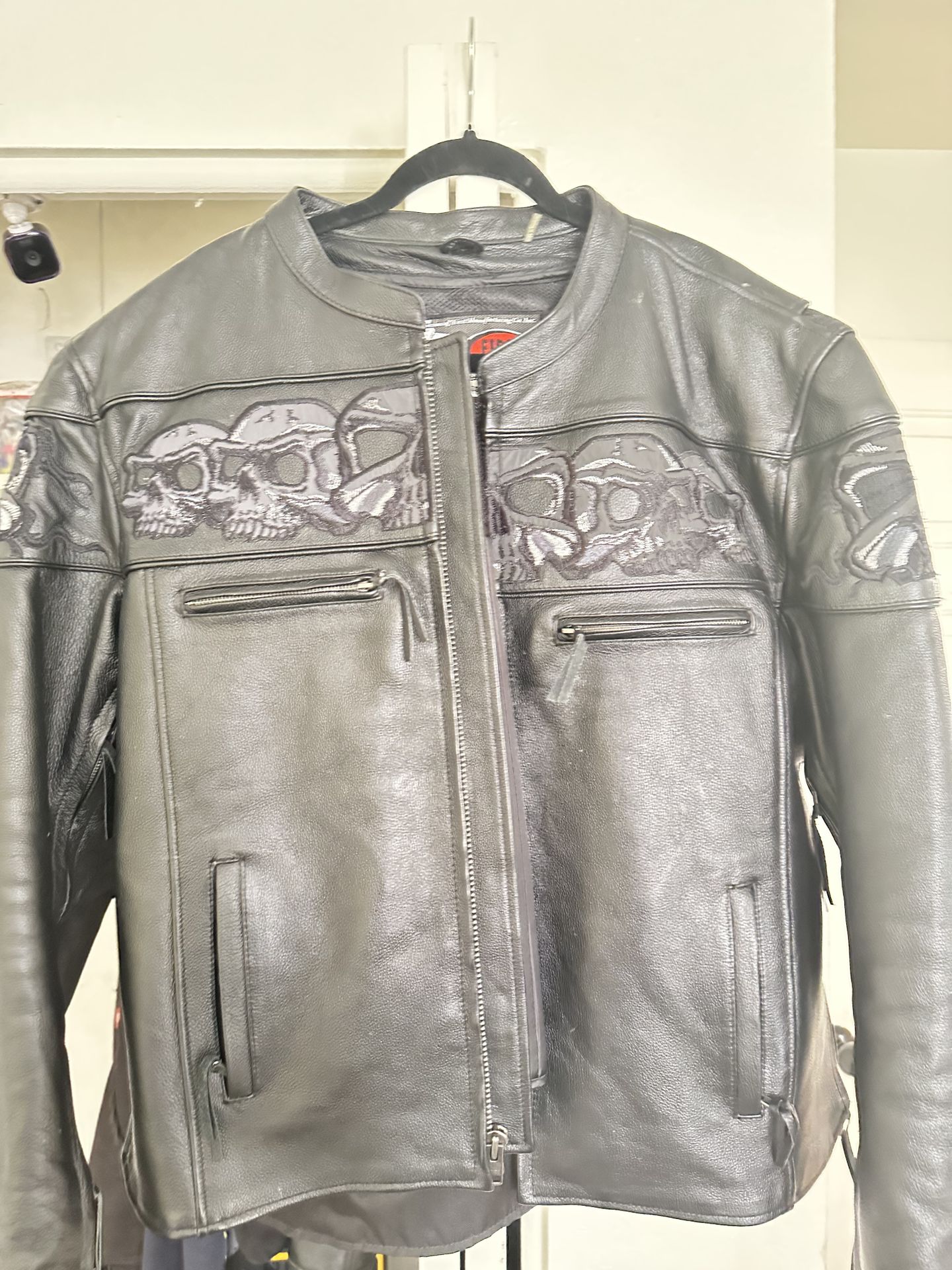 Leather motorcycle jacket