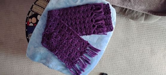 Crocheted Purple Peak Scarf