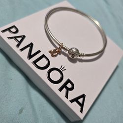 Pandora Silver Bracelet and Gold Charm