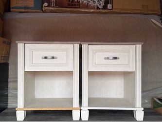 2 off white night stands