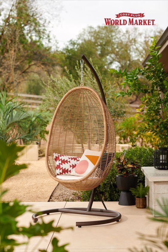 WORLD MARKET All Weather Wicker Maximus Outdoor Hanging Egg Chair COST PLUS