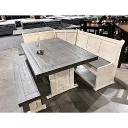 Solid wood dining nook set.  Lowest price in California