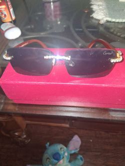 Iced out wood cartier sunglasses