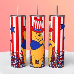 Winnie The Pooh Patriotic Tumbler 4th Of July