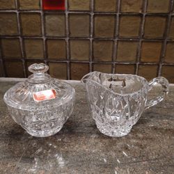 Vintage Gorham Crystal Creamer And Sugar