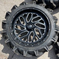 Like New 24” Fuel black Wheels and Tires 24 Rims Can Am Maverick X3 can-am X 3 